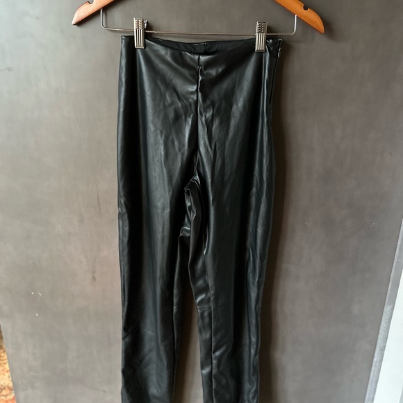 NWOT Fabletics black vegan leather leggings - Picture 6 of 7